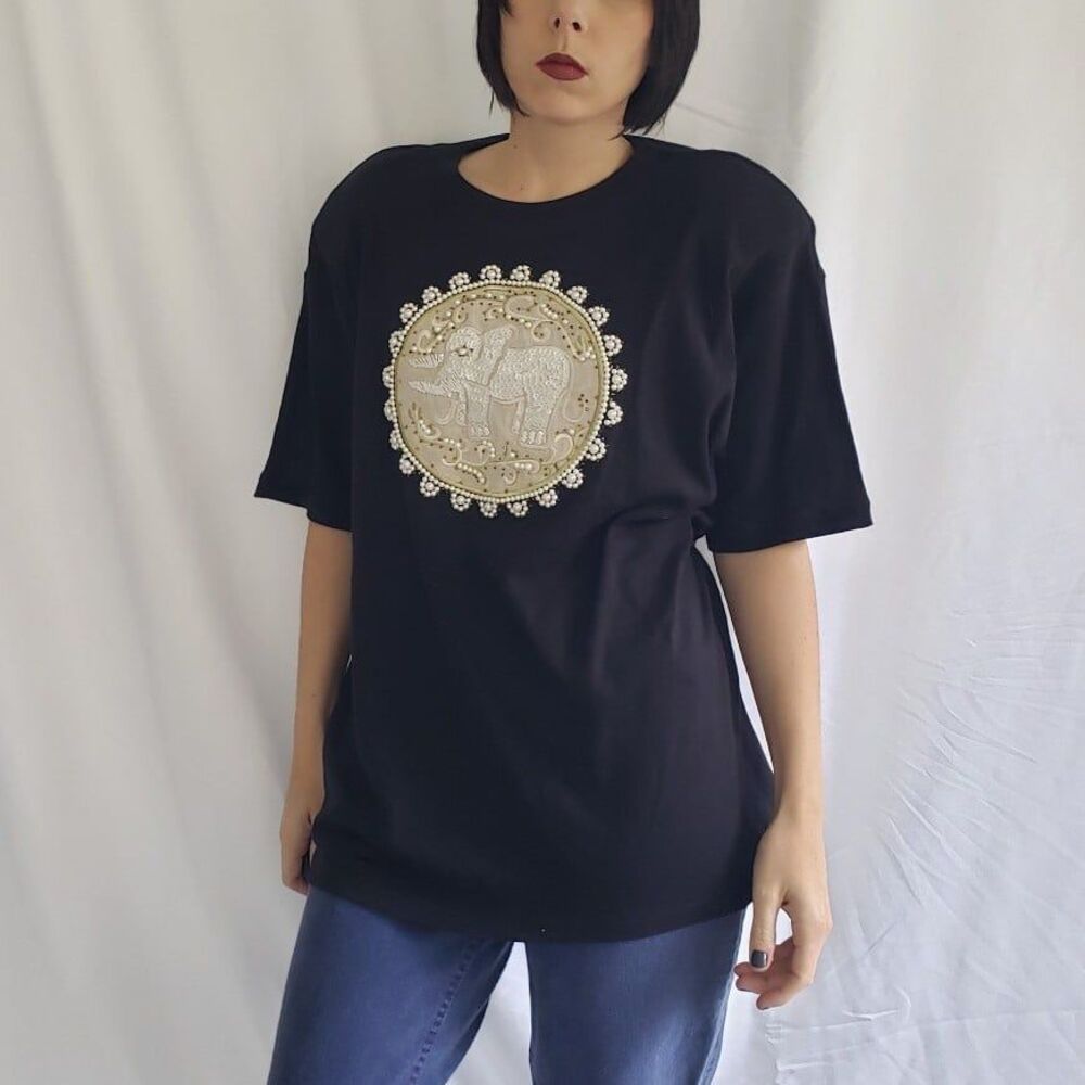 90s Deadstock‎ I.B Diffusion Beaded Elephant Tee